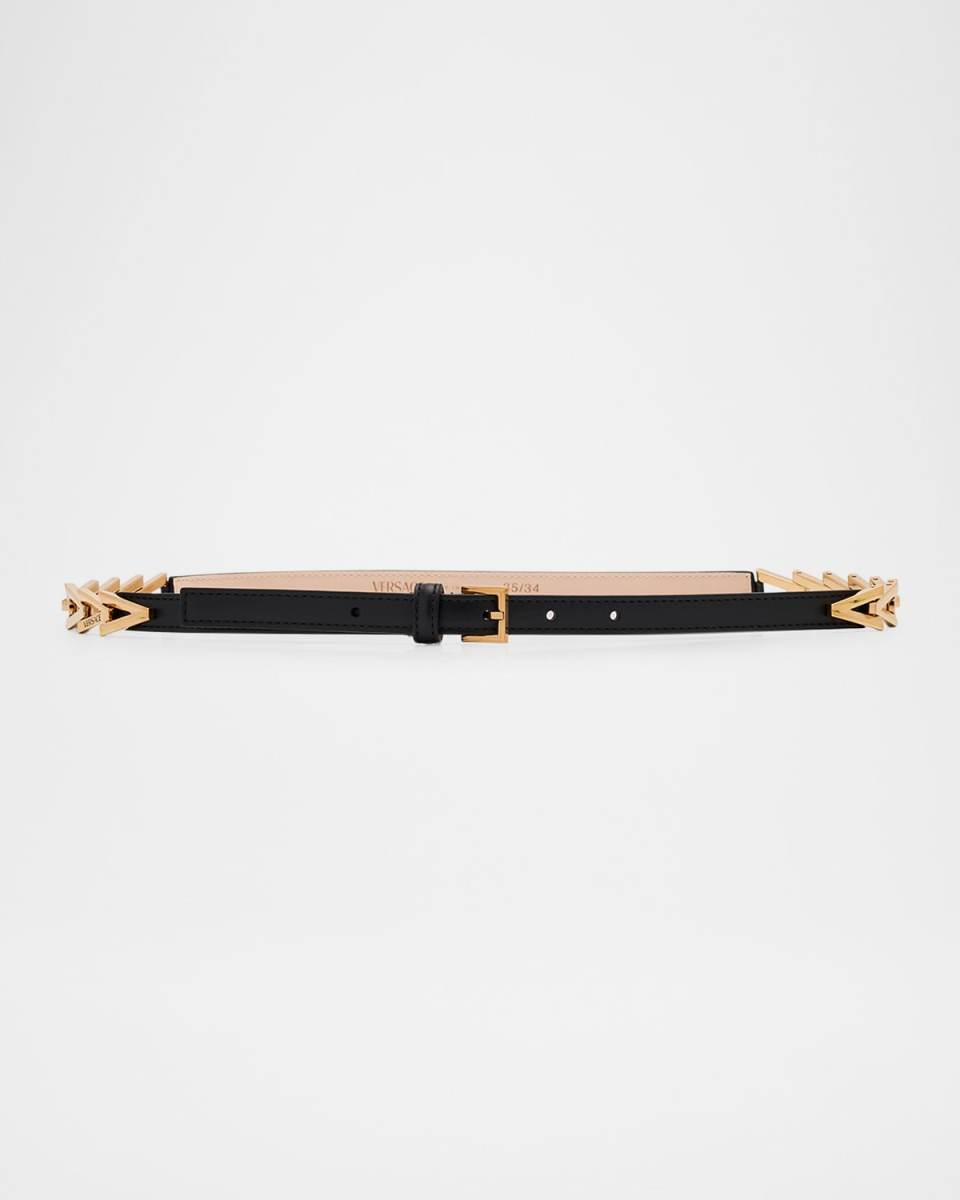 Logo Engraved Calf Leather Belt